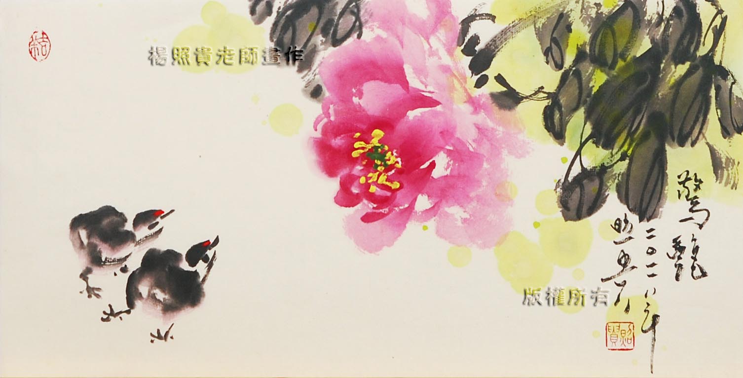 楊照貴老師水墨畫~牡丹圖