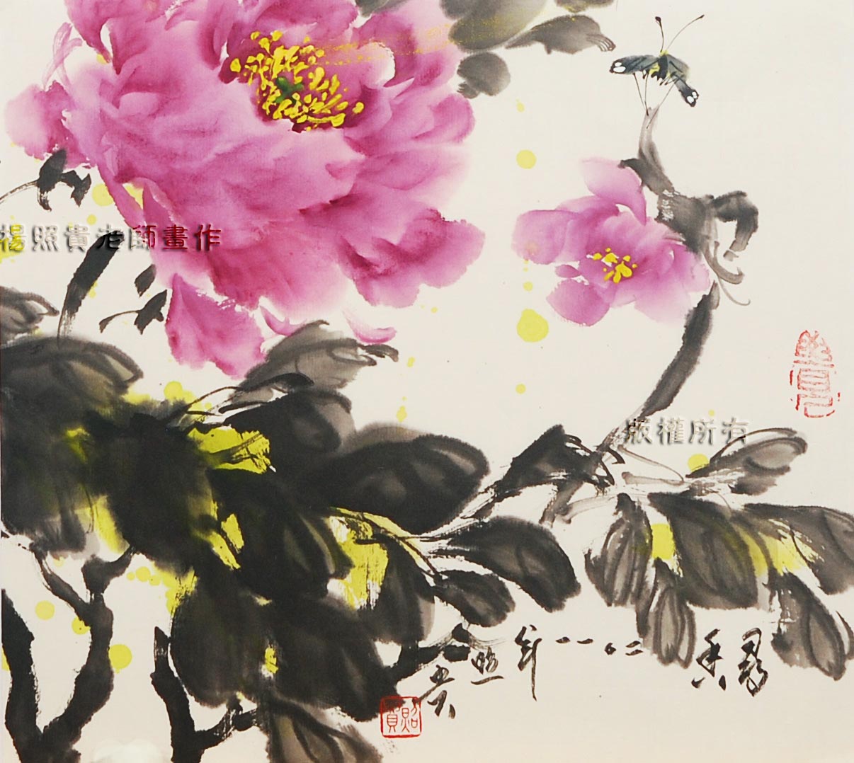 楊照貴老師水墨畫~牡丹圖